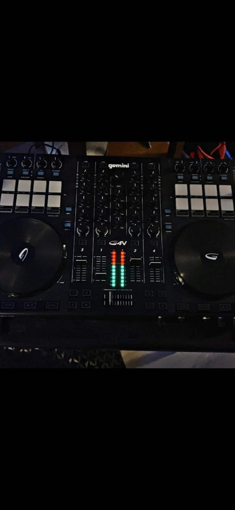 Gemini G4V 4-Channel Quad Deck DJ Controller Black USB Built-in Mixer PC/Mac