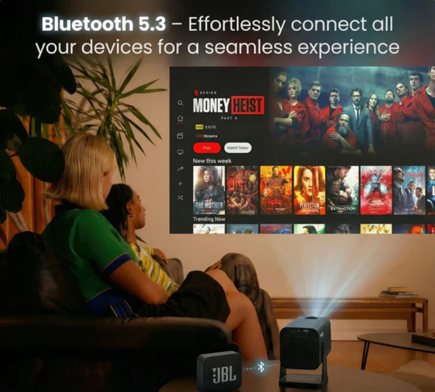 Zoomly Pro Max Smart Projector 4K Ceiling or Wall