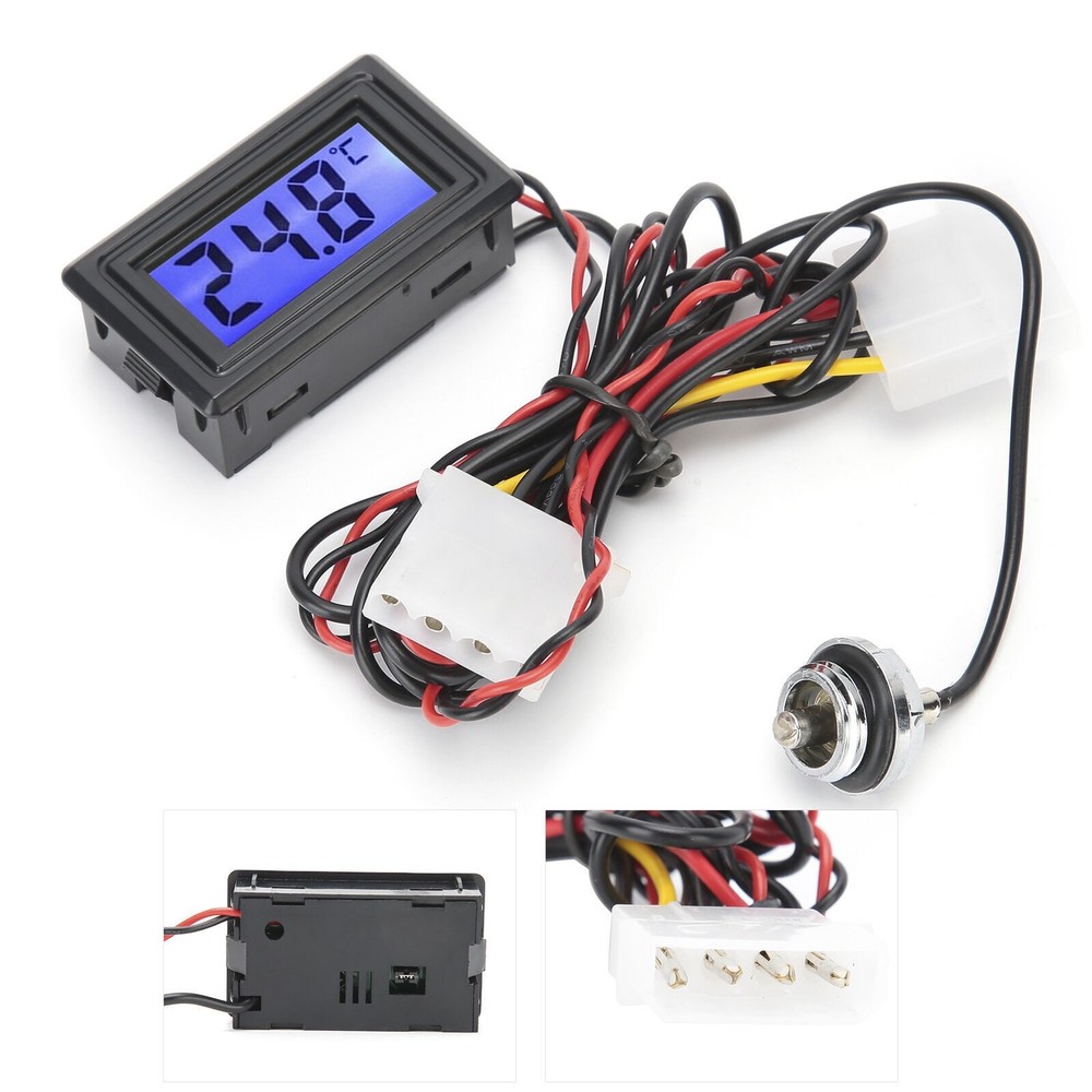 Digital LCD Pointer Thermometer Car Water Temperature Meter Gauge C/F for Comput