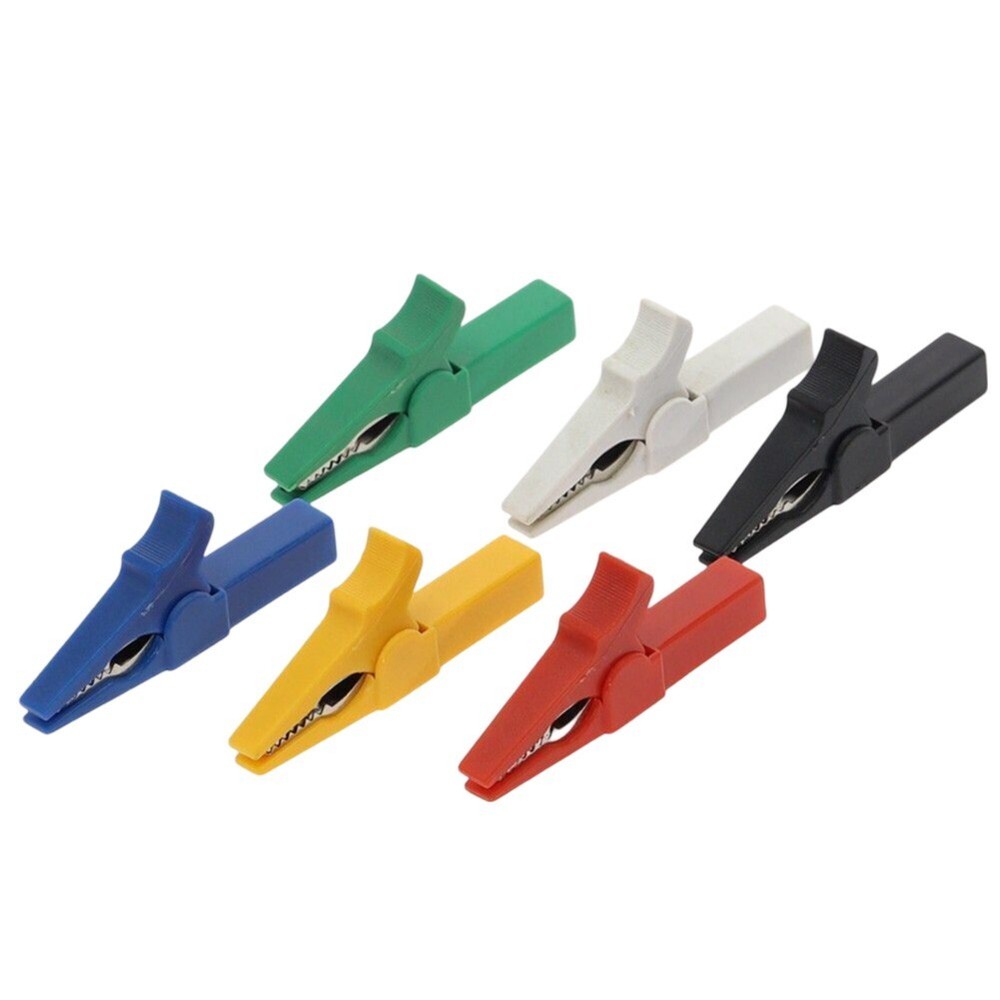 Set of 6 Fully Insulated Crocodile Clips for Electrical Engineering Use