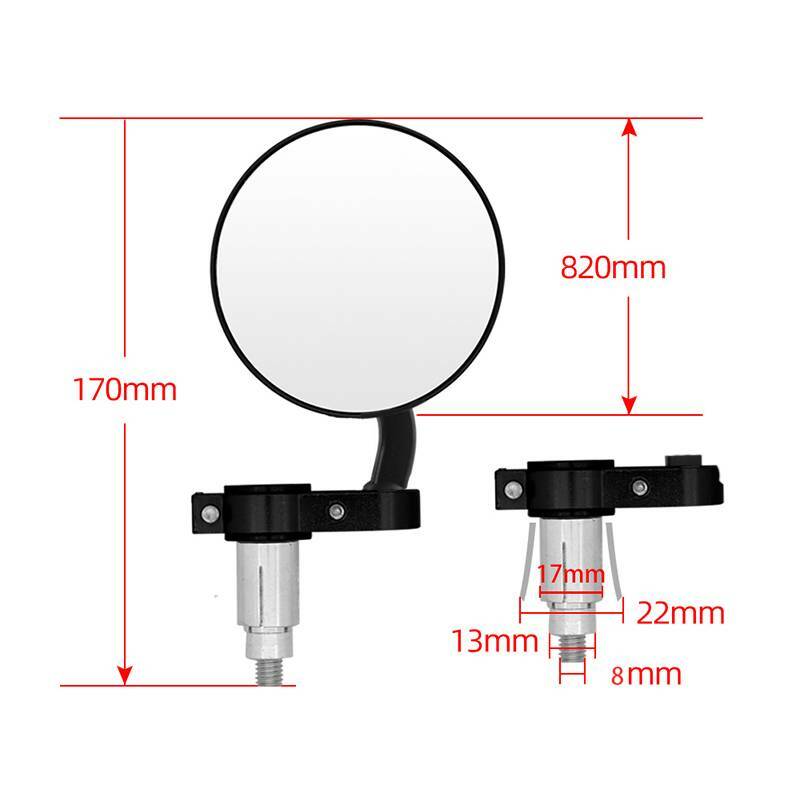 CNC Round Black Rear View Mirror Set Custom for 7/8" Handlebar End Motorcycle us