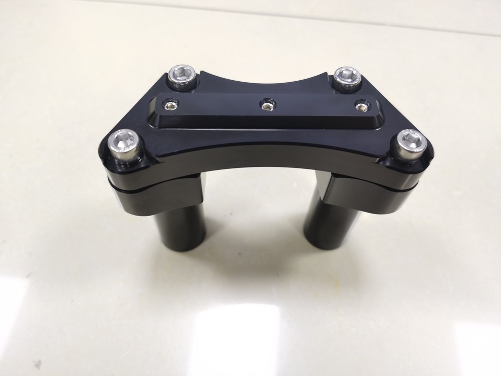Black 3.5" Handlebar Risers Top Clamp For Harley Fat Boy FLSTF Heritage Softail