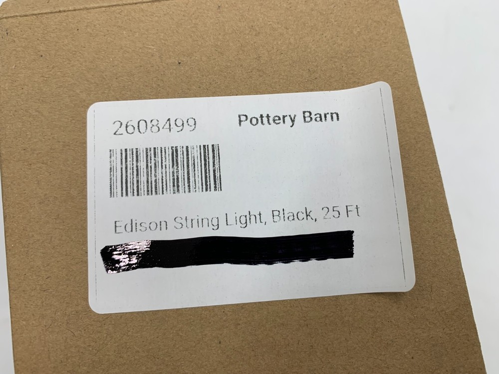 Pottery Barn Edison String Light Black 25' #G6