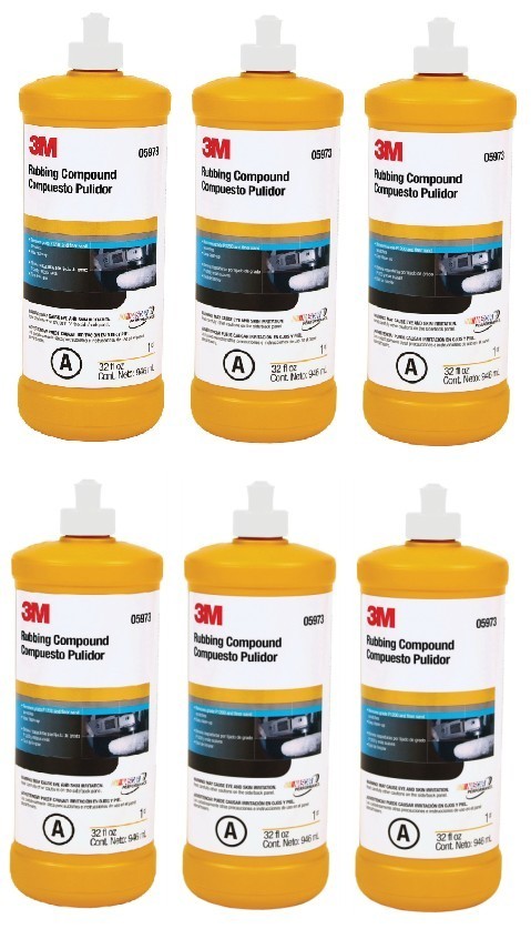 3M Rubbing Compound Liquid 1 Quart 05973 (6 Pack)