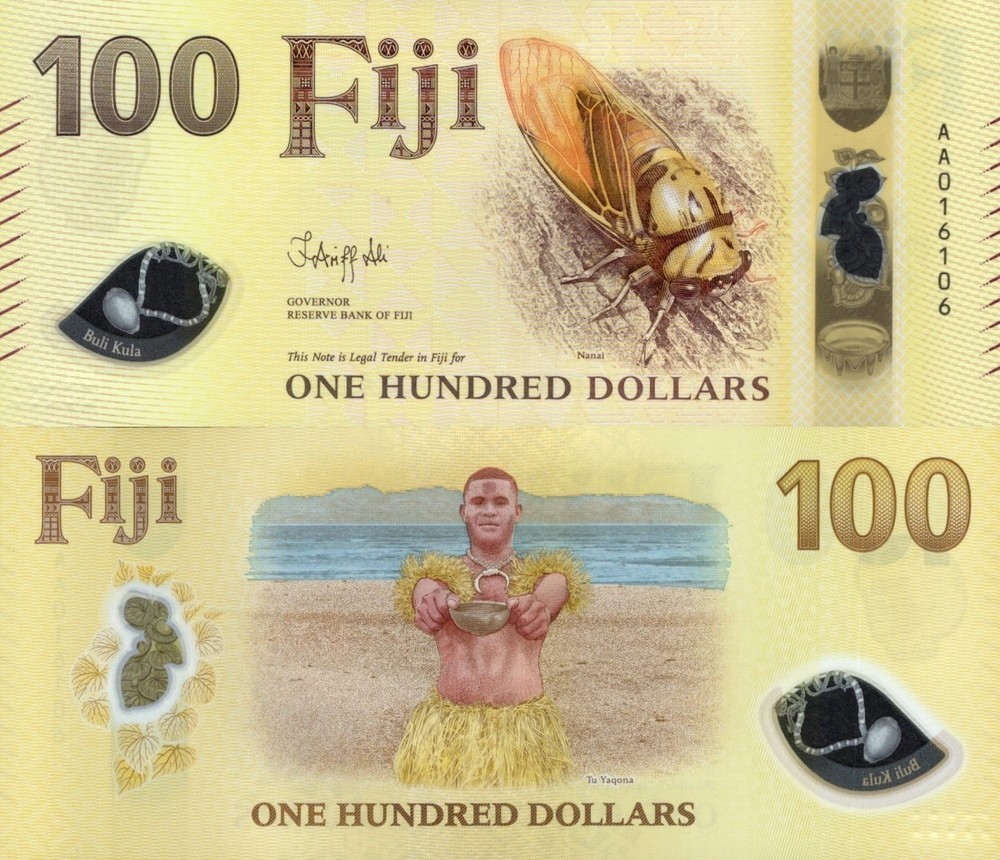 Fiji 100 Dollars 2026 P New Polymer Design UNC AA Prefix With Folder