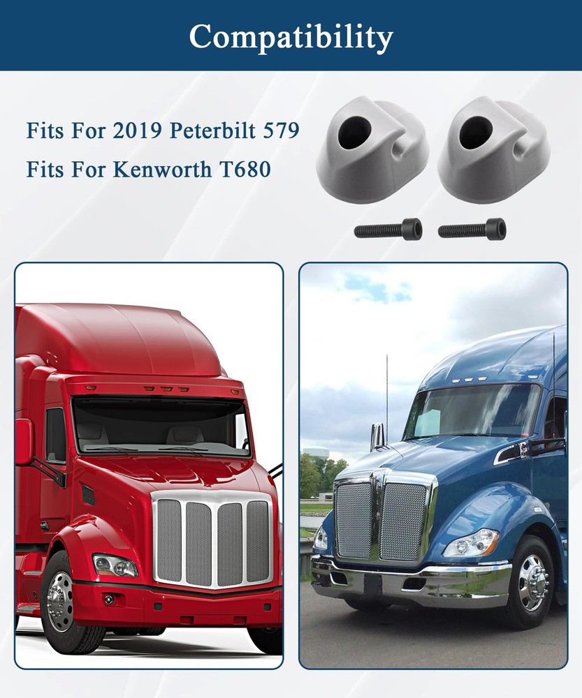 1 Pair Sun Visor Clip(Gray) Fits for Kenworth Peterbilt Interior,Replace S16-...