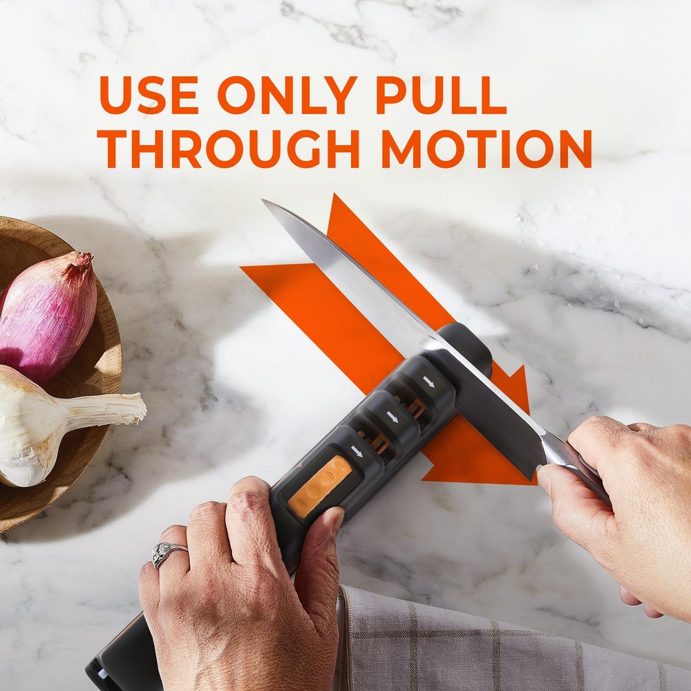 5 Precision Adjust Knife Sharpener- 3-Stage Premium Kitchen Knife Sharpener t...