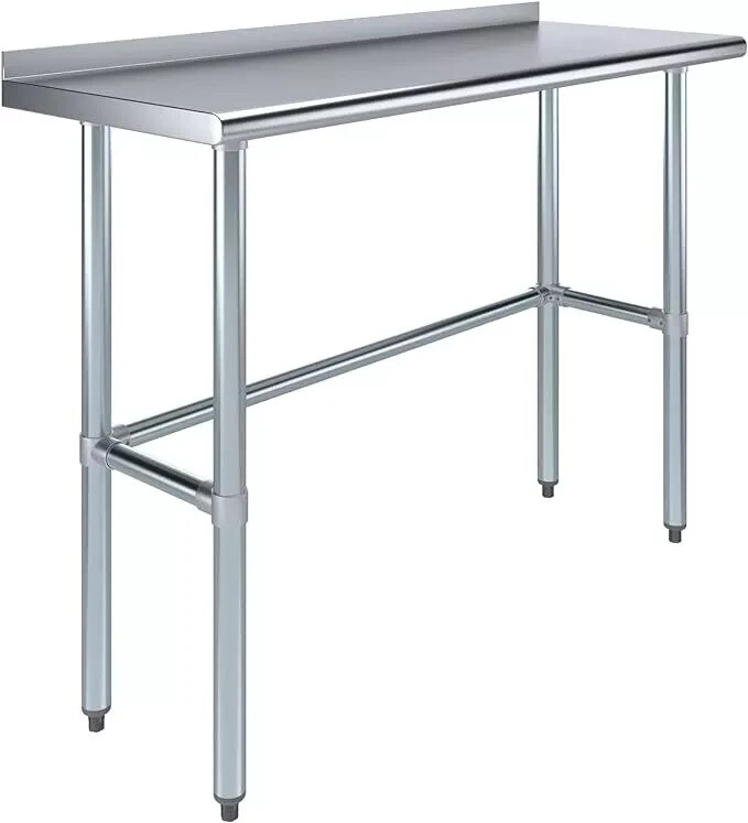 NSF Commercial Kitchen Prep & Work Table,Stainless Steel with Backsplash 60"x 14