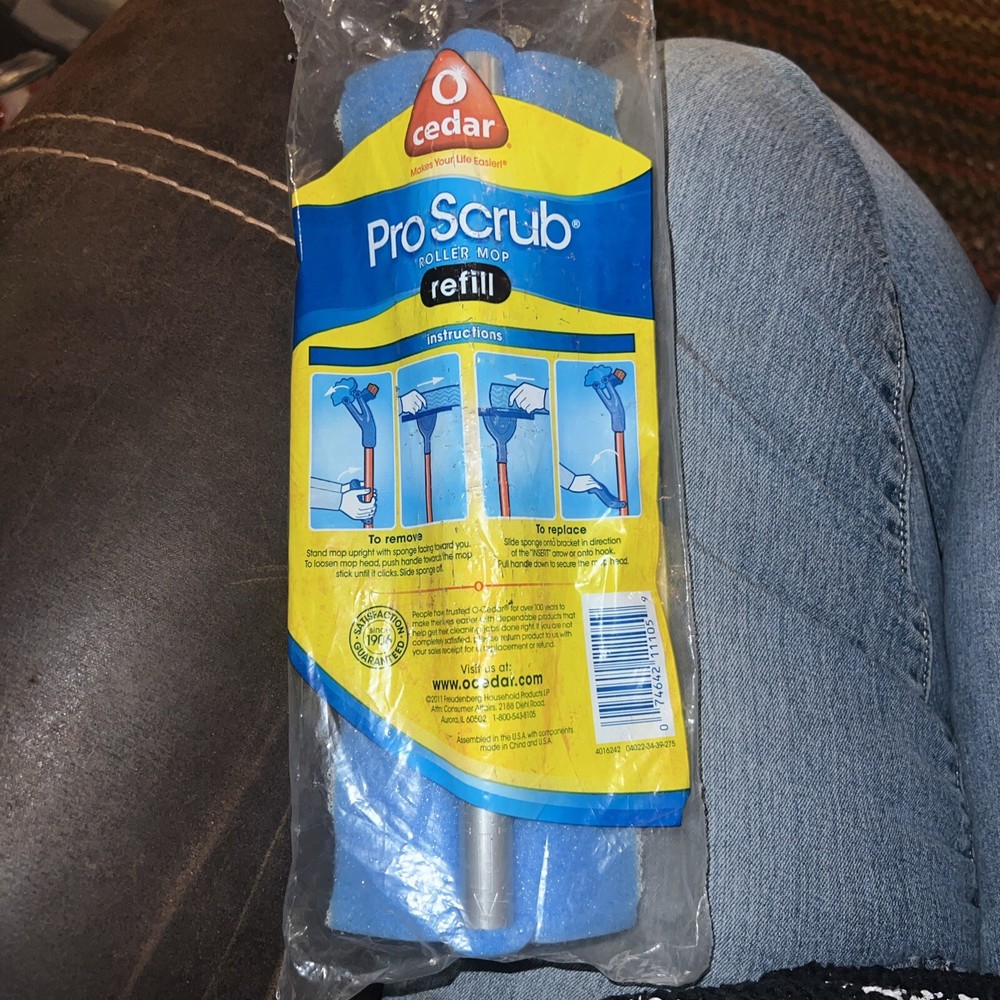 O Cedar Pro Scrub 10” Roller Mop Refill Wave Sponge 2011 NEW SEALED!