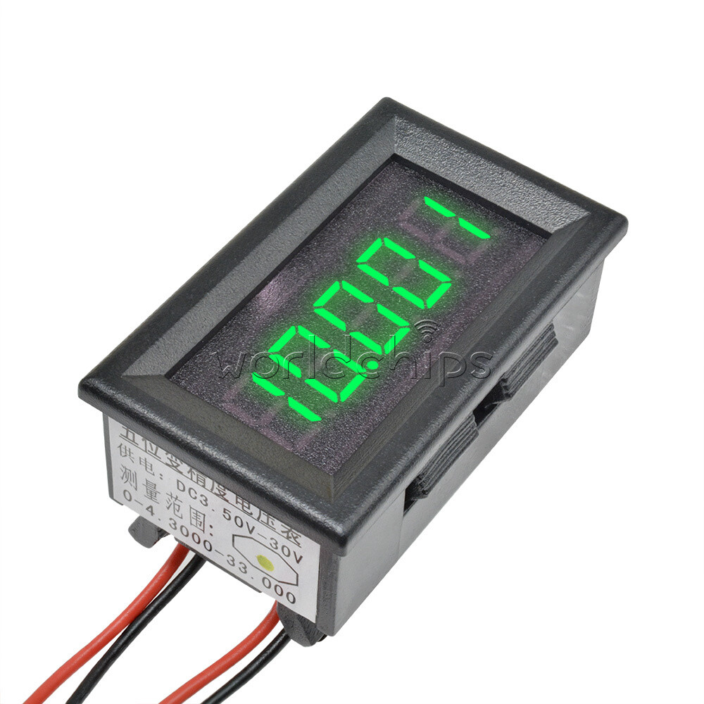 RGB LED DC 0-4.3000-33.000V 5 Digit Digital Voltmeter Voltage Meter Car Panel