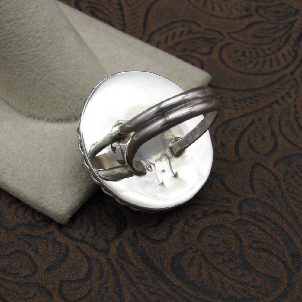 *Sterling Silver and Round Black Onyx Ring Size 8.5
