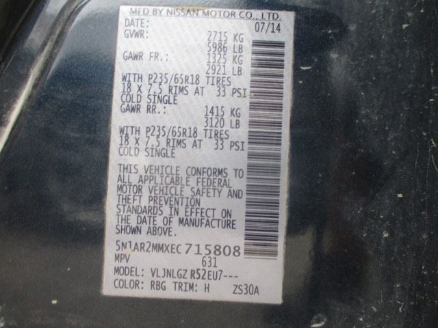 (LOCAL ONLY) Passenger Right Quarter Panel Fits 14 PATHFINDER 1600537