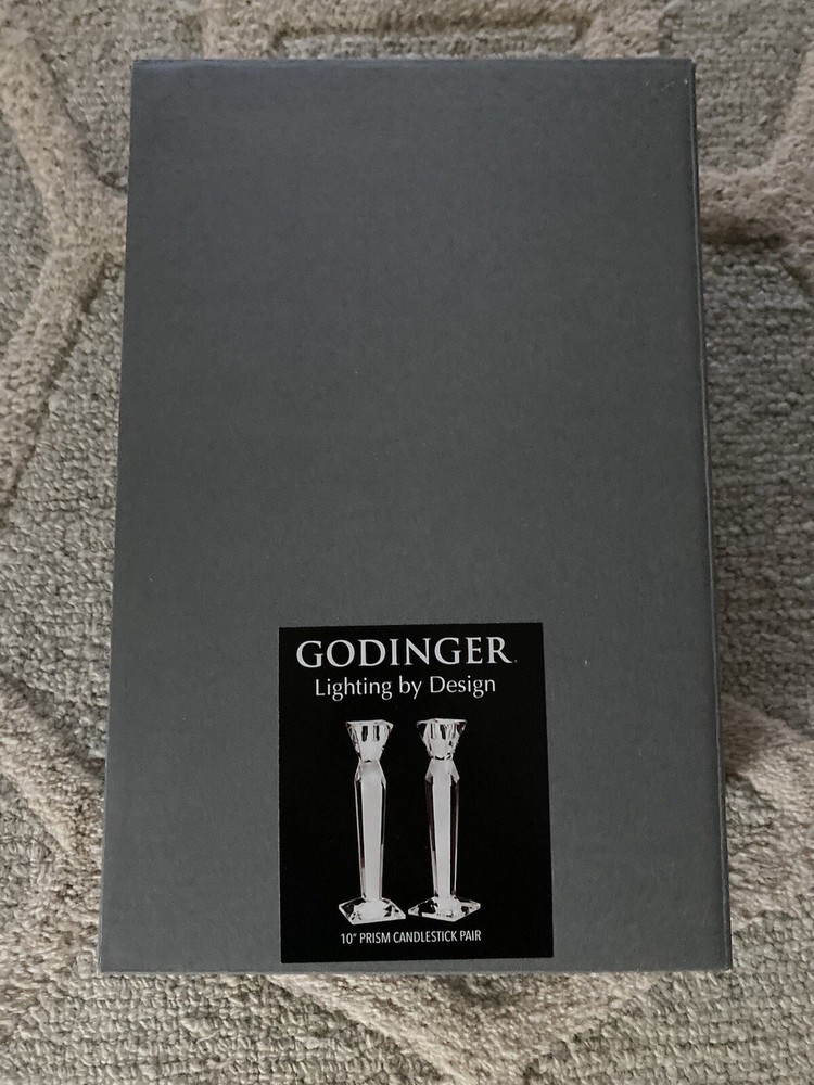 Godinger 10” Crystal candlesticks