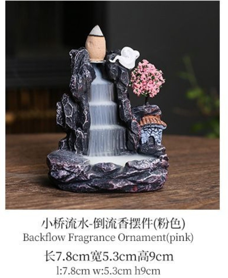 Creative Mountain Stream Resin Backflow Incense Burner Aromatherapy Decor