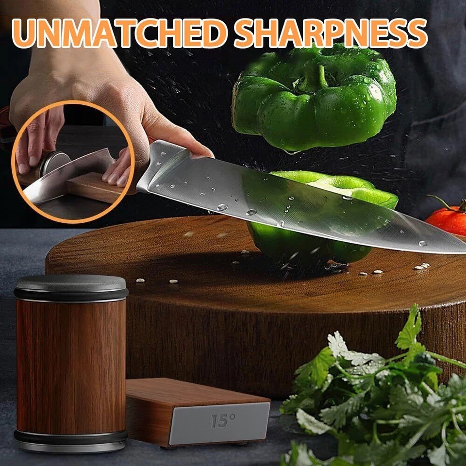 Rolling Knife Sharpener 15 and 20 Degree Sharpening Magnetic Angle Base Kitchen