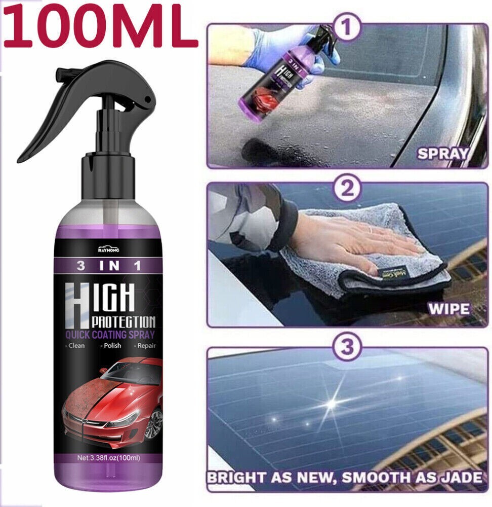 100ML 3 in 1 High Protection Quick Car Coat Ceramic Coating Spray Hydrophobic