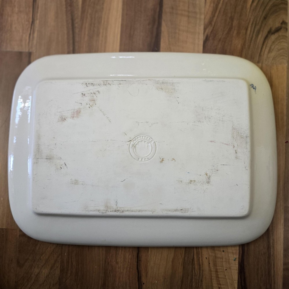 Hartstone Flag Plate Large White Stoneware Rectangular Patriotic Platter USA