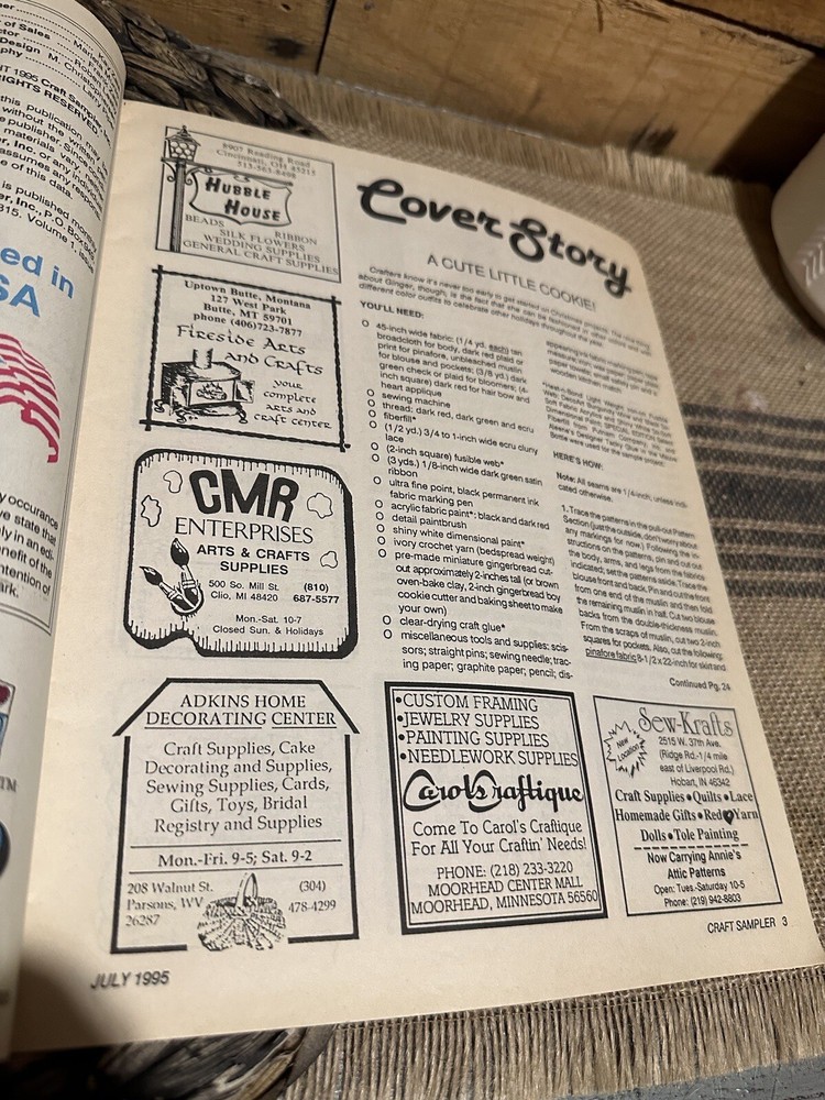 Craft Sampler Christmas In July 1995 Uncut