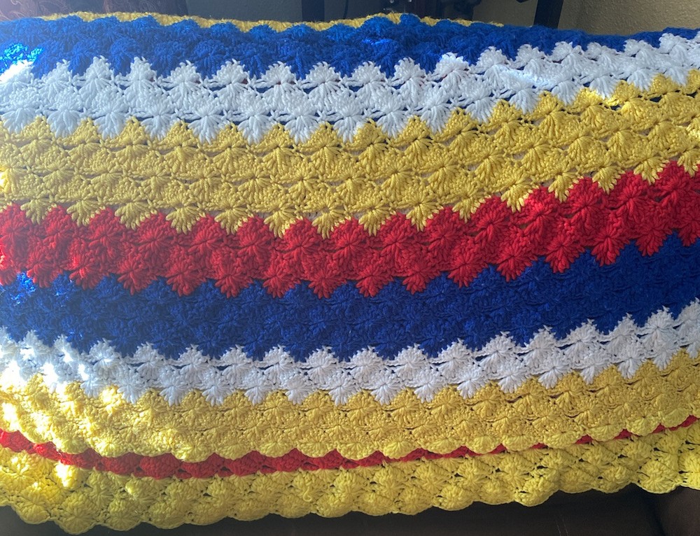 Handmade Crocheted Afghan Throw Blanket 60 x 50 Multicolor