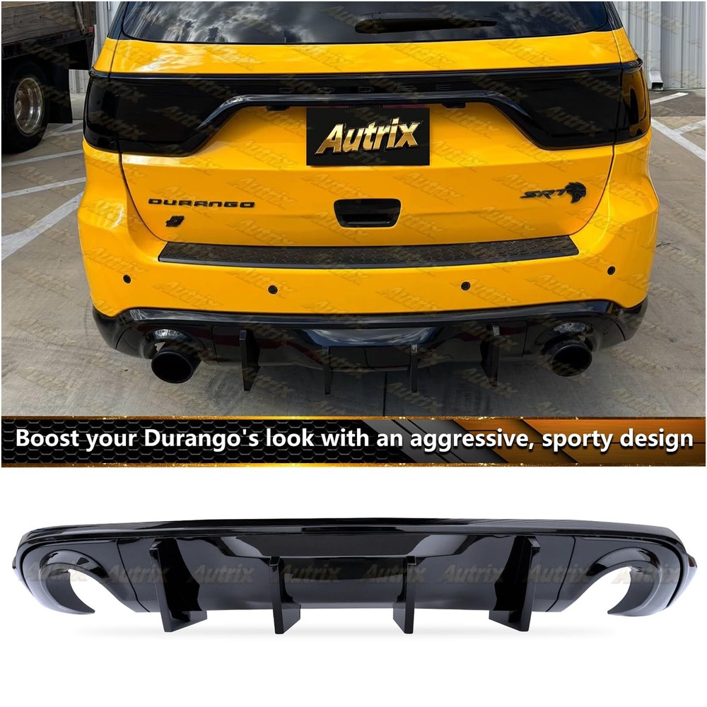 Rear Bumper Diffuser for Durango RT SRT 2011-2026 Shark Fin Gloss Black