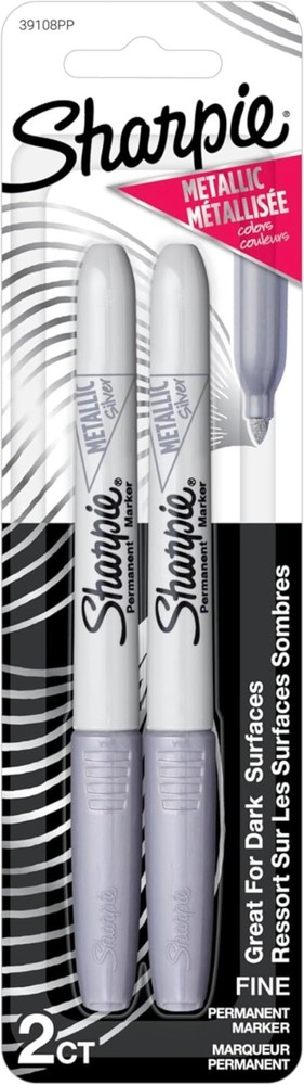 Metallic Fine Point Markers - 2 Count Silver, for Stunning Dark Surface Work