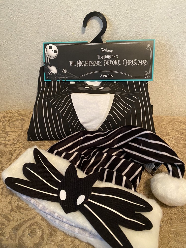Nightmare Before Christmas Apron & Santa Hat NEW