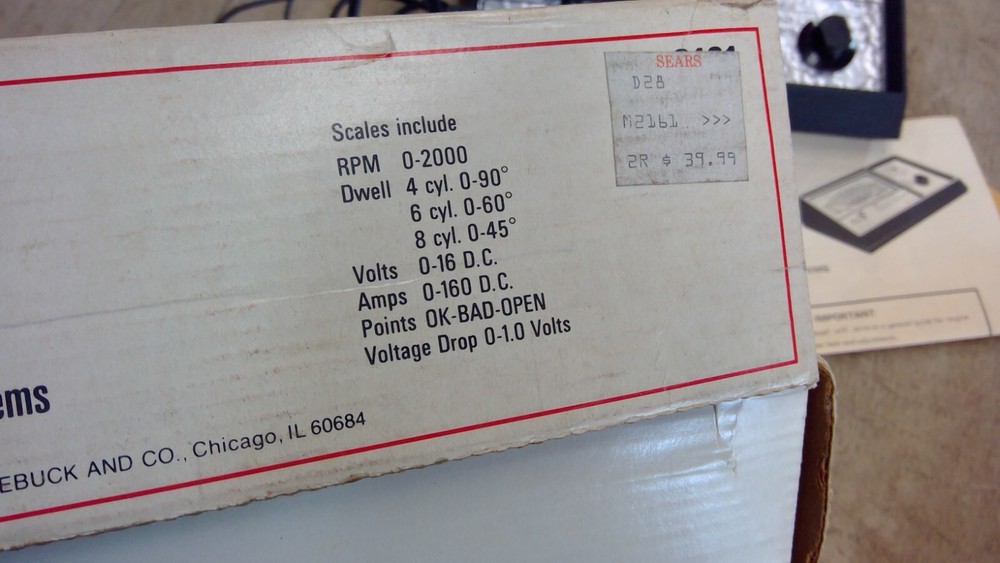 SEARS ENGINE ANALYZER Model 161-2161 Original Box . Made in USA.