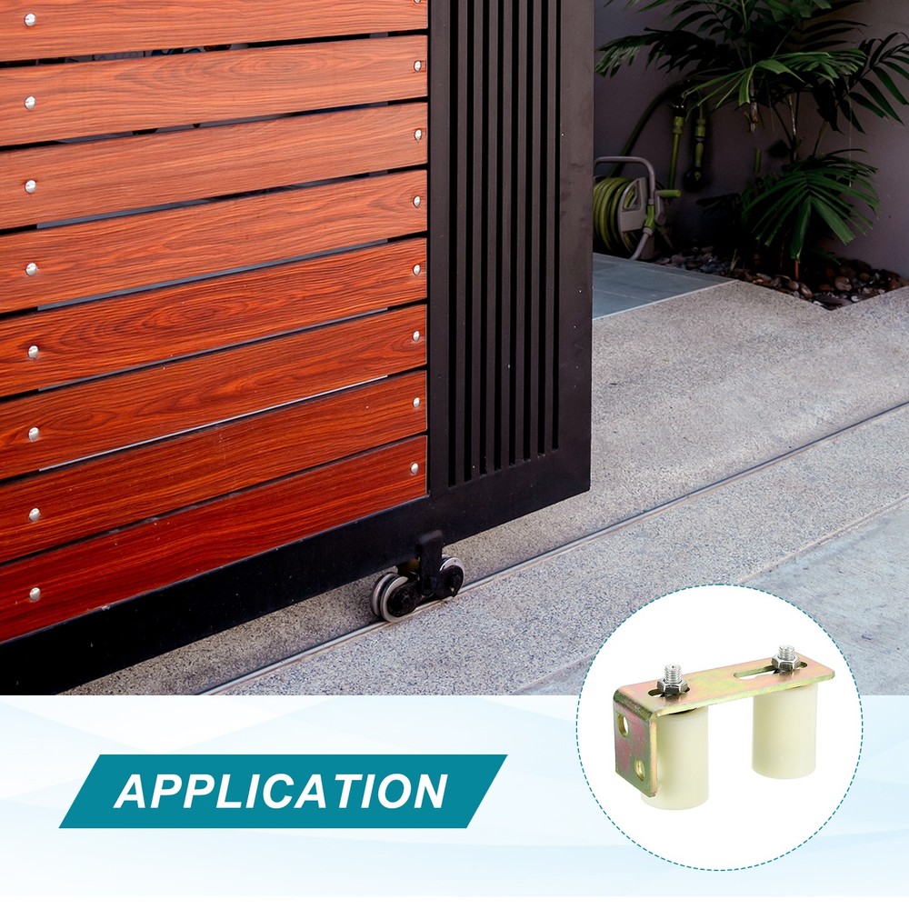 4Set Slide Gate Guide Roller 2.8" Adjustable Nylon Roller with Bracket, White