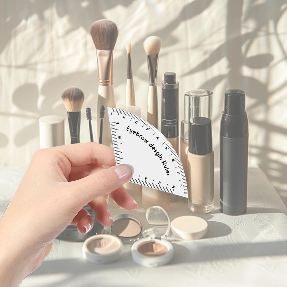 2Pcs Fast Drawing Eyebrow Design Ruler Mapping Tool, Brow Shaping Template Se...