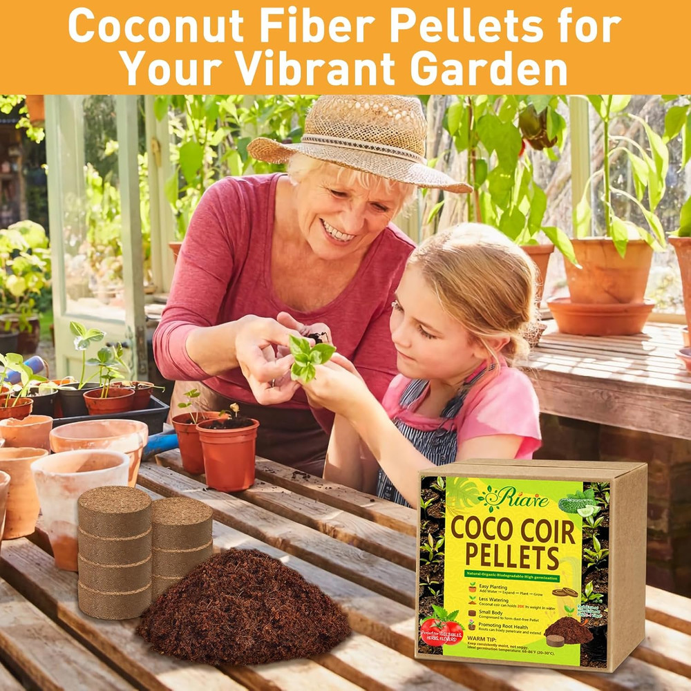 200Pcs Coco Coir Seed Starter Pellets 30mm Compressed Soil Plugs Organic Peat Fr