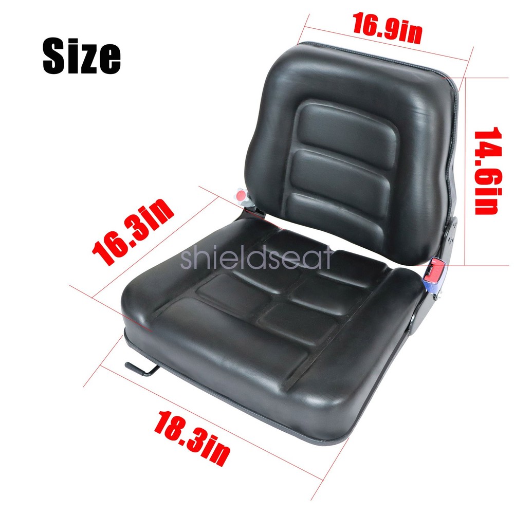 Waterproof Forklift Seat Fold Down Tractor Seat Adjustable Back With Seatbelt