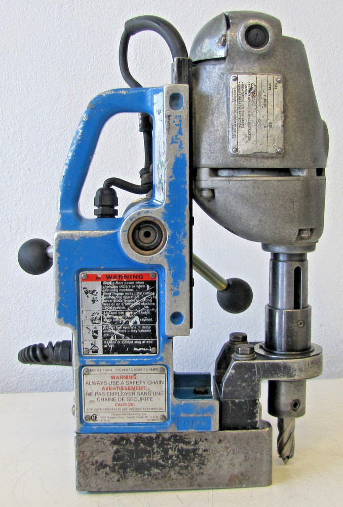 Hougen Rotabroach 10904 Mag Portable Magnetic Drill Press With Extra Bits 115V