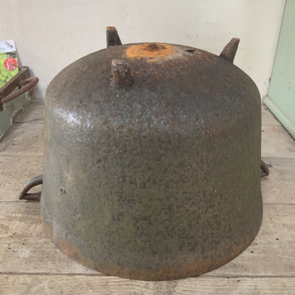 Antique Large Cast Iron Cauldron Garden Planter Pot