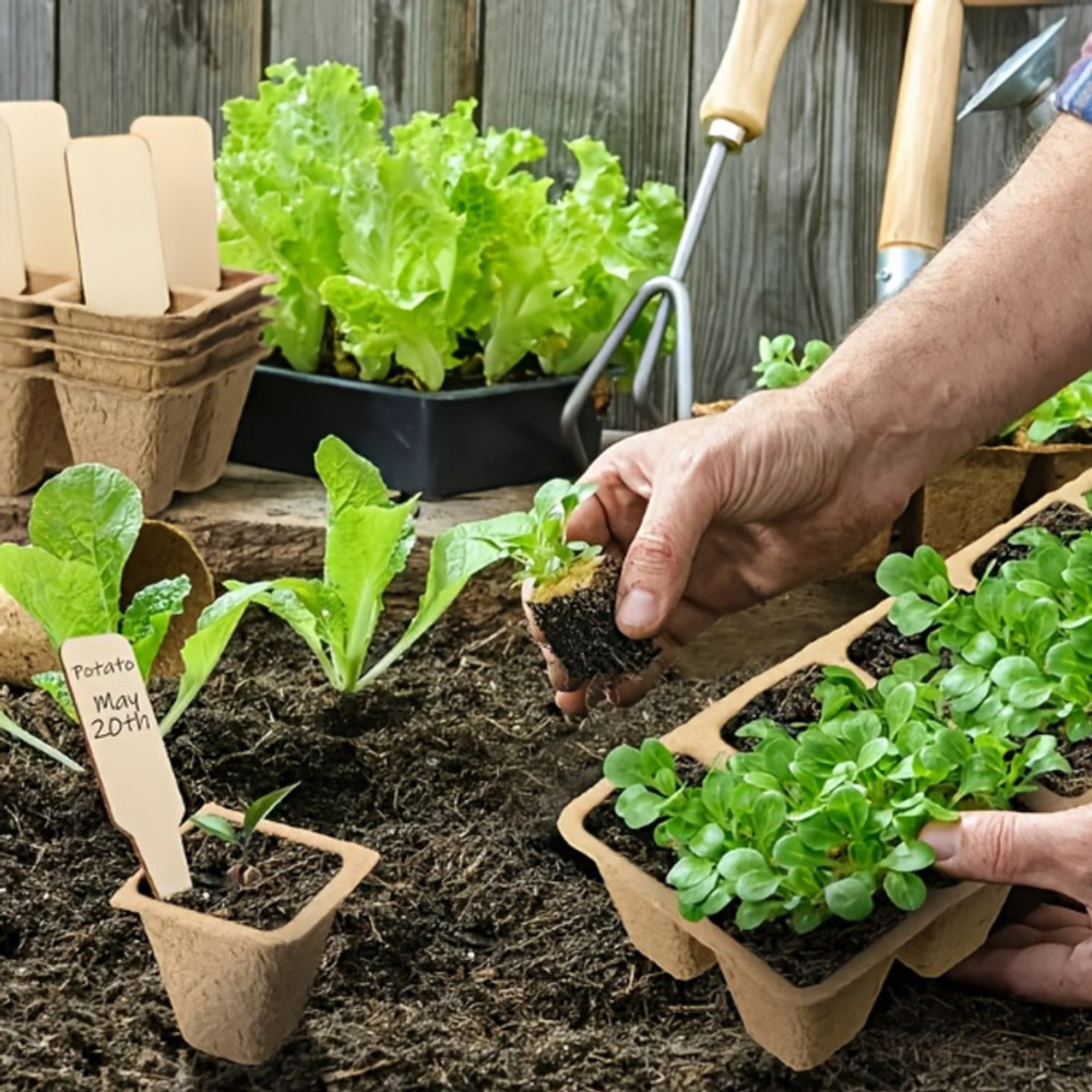 100 Peat Pots Seedling Starter Kit with Trays 50 Labels & Tools – Biodegradable