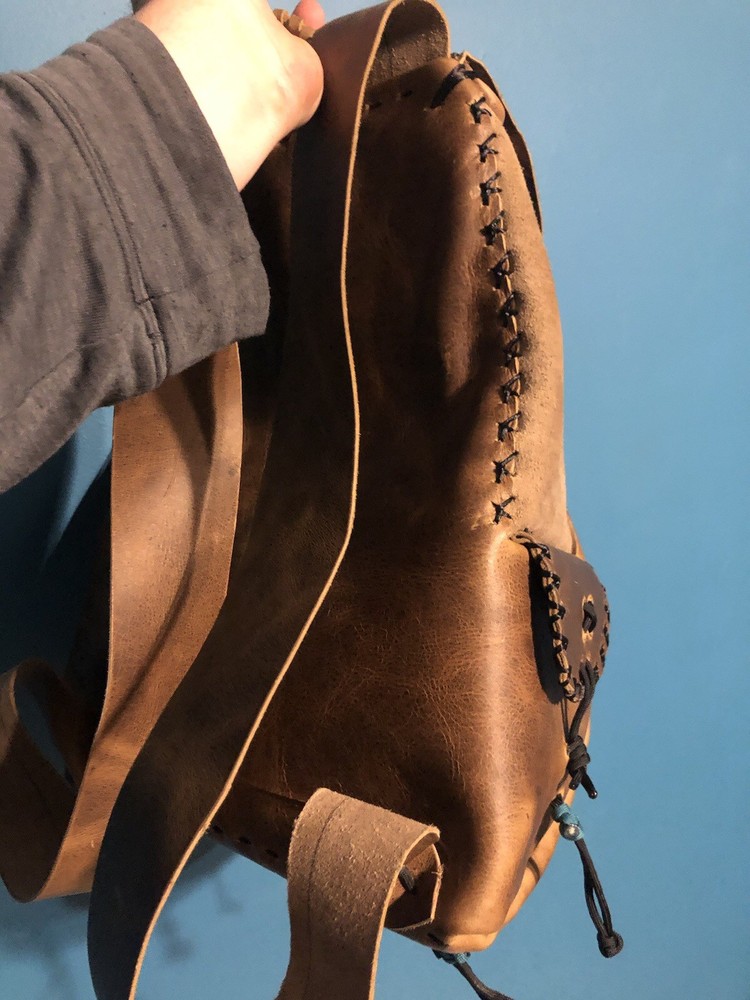 Leather Backpack Survival Pack Genuine High Quality Leather