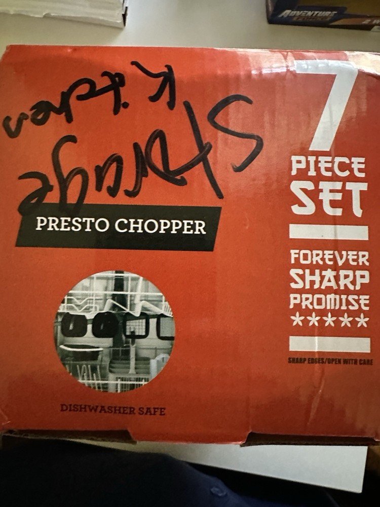 Presto Chopper 7-Piece Set Push Function Dishwasher Safe BPA Free