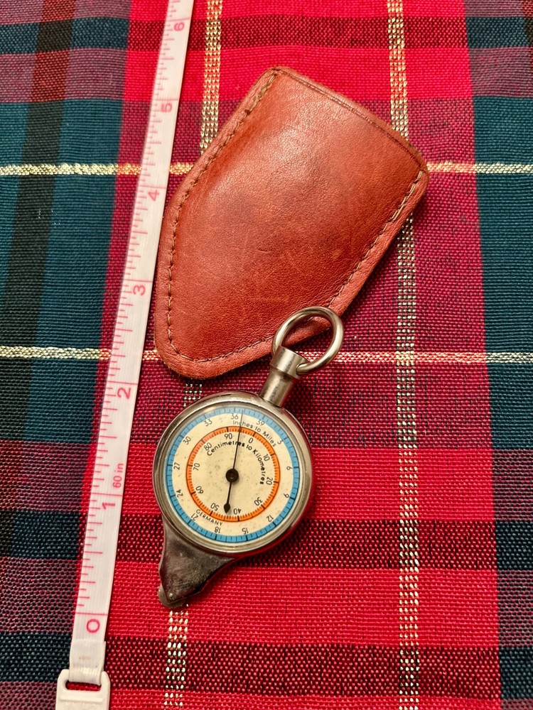 Vintage German Pocket Compass & Map Measure With Leather Case