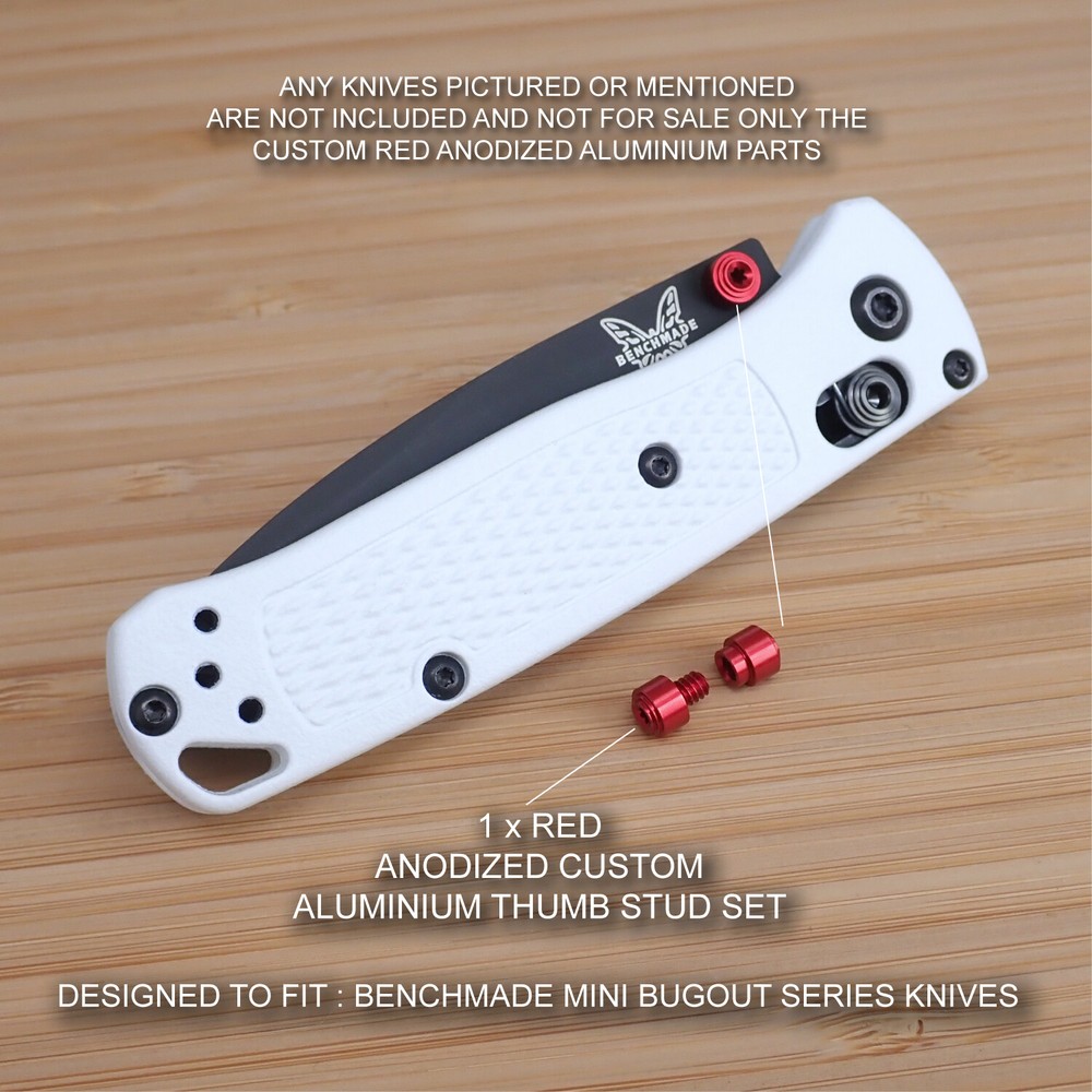 Benchmade 533BK-2 Mini BUGOUT Custom Designed Thumb Stud Set - Anodized RED