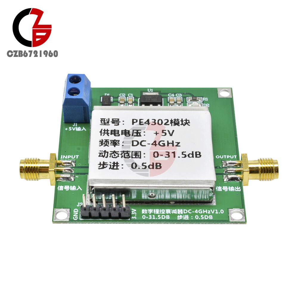 PE4302 Digital RF Step Attenuator Module High Linearity 4GHz 0.5dB RF DSA