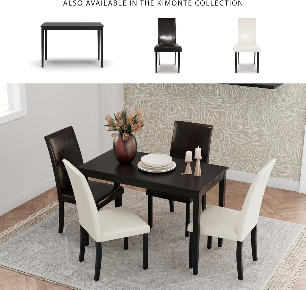 Indoor Rectangular Dining Table with Assembly Tools Included, No Tools Needed