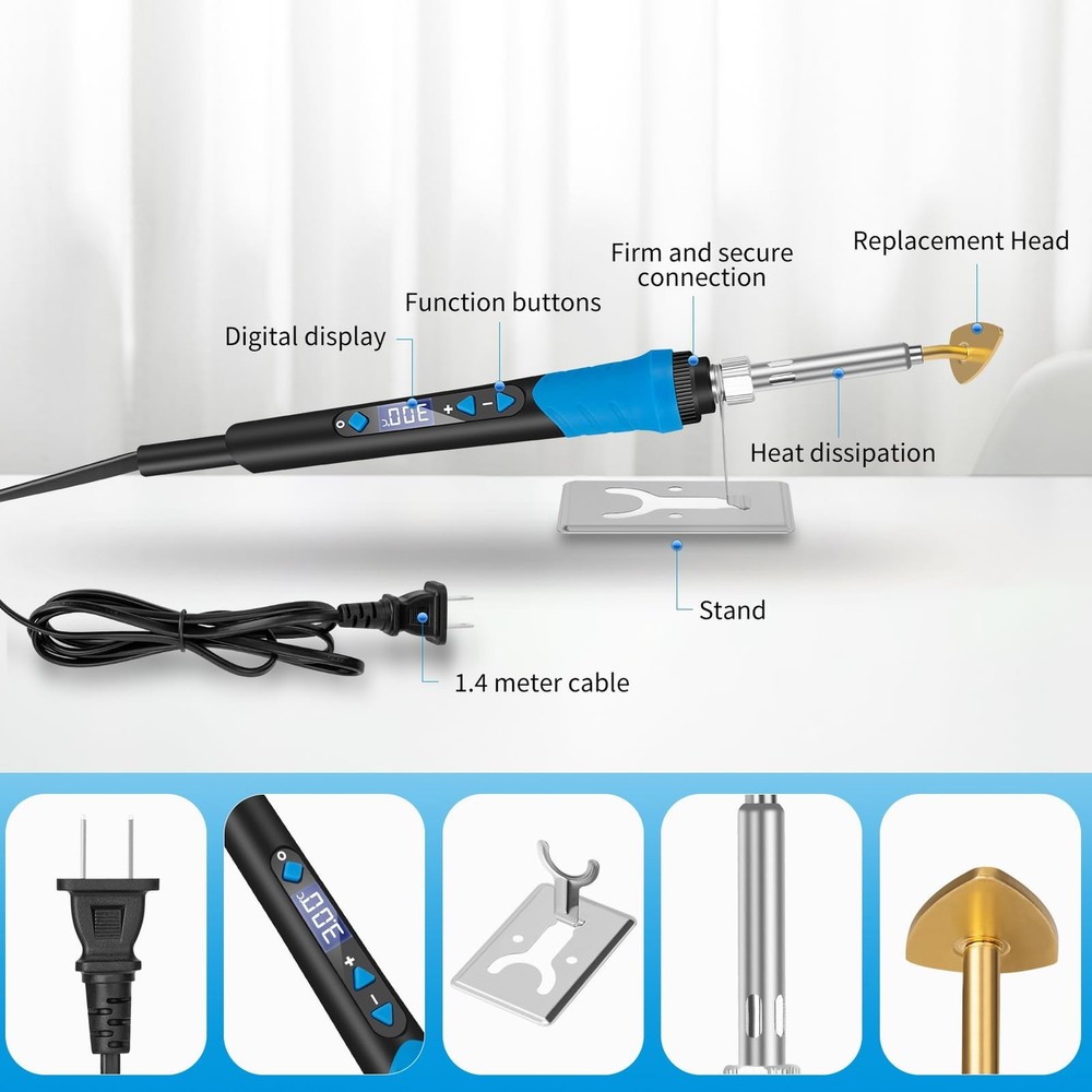 120W Mini Iron Crafts Small Tiny Digital Display Adjustable Temp Portable Tool