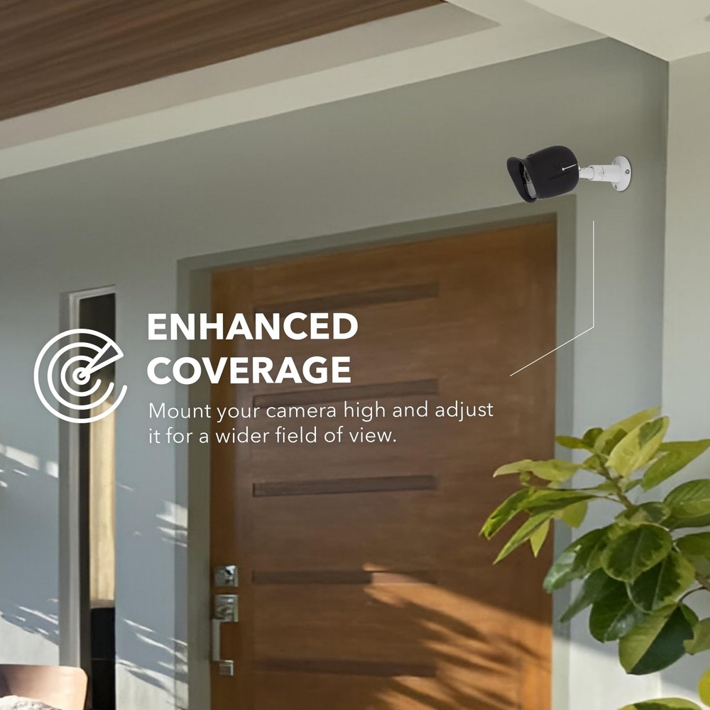 Wasserstein Adjustable Metal Wall Mount for Arlo Essential 3rd 2 Pack, White