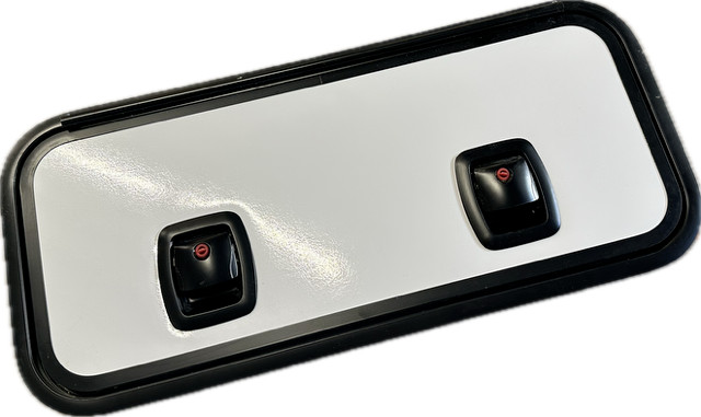 Lippert RV White Cargo Baggage Access Door 32 x 13.5 W/ Global Slam Latch Camper