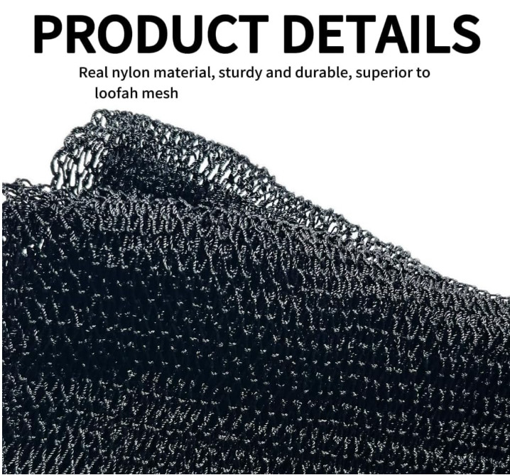 Authentic African Net Sponge – Exfoliating Bath Body Scrubber (Black)
