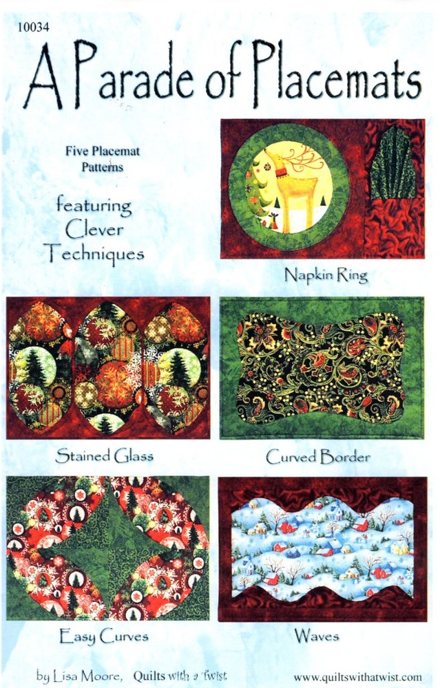 A PARADE OF PLACEMATS Sewing Quilt Pattern Packet 5 Patterns w Clever Techniques
