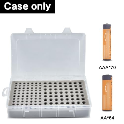 Battery Storage Organizer Case, Battery Vault Box Holder Container for white