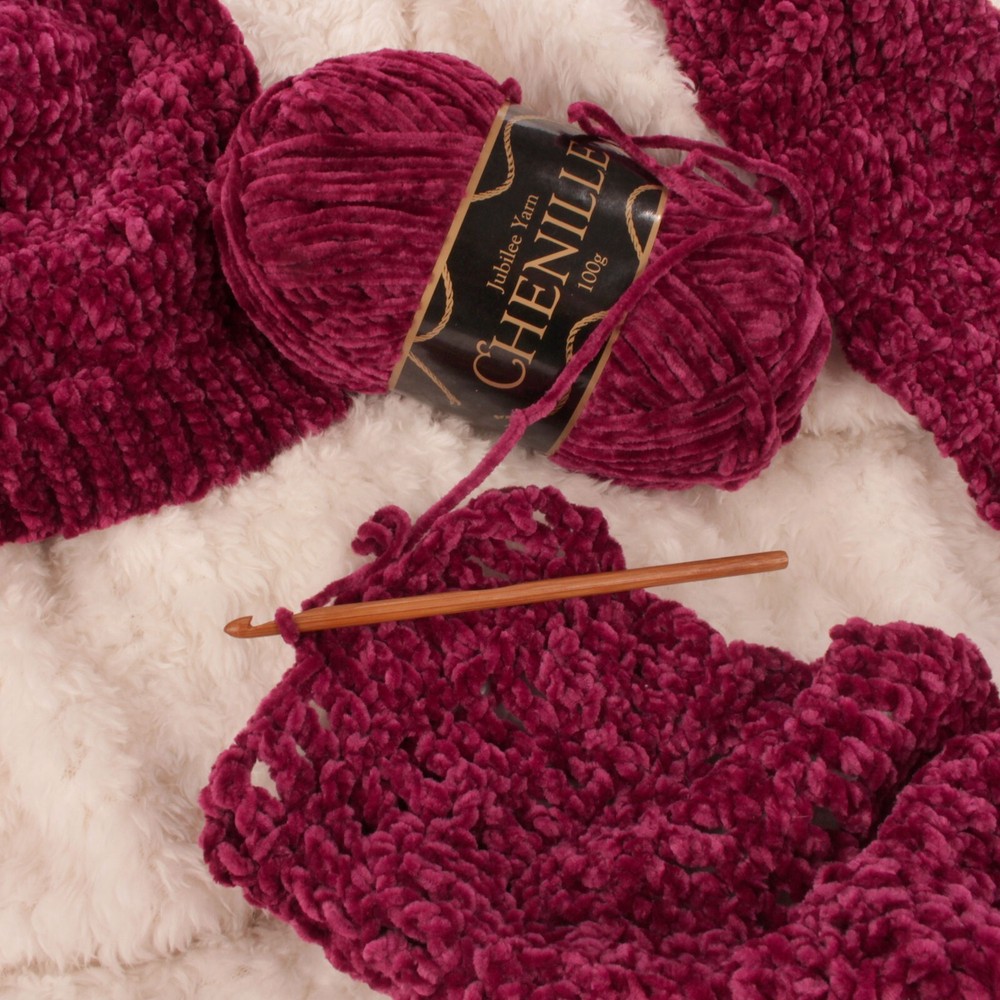 JubileeYarn Chenille Yarn - Polyester Worsted Cakes