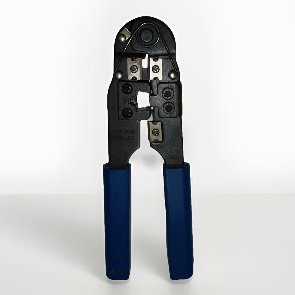 8P8C Cat5 6 Network Cable Modular Crimper Cutter Stripper Blue Handles
