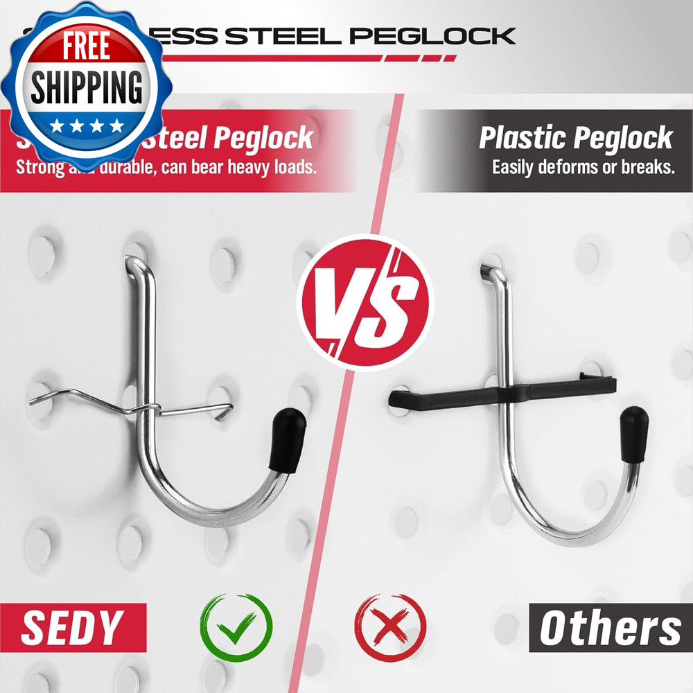 300 Piece Pegboard Hook Set Pegboard Organizer Accessories for Hanging...