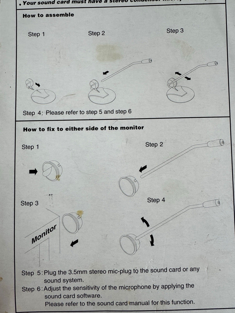 Vintage Multimedia Microphone System MP-008 NIP